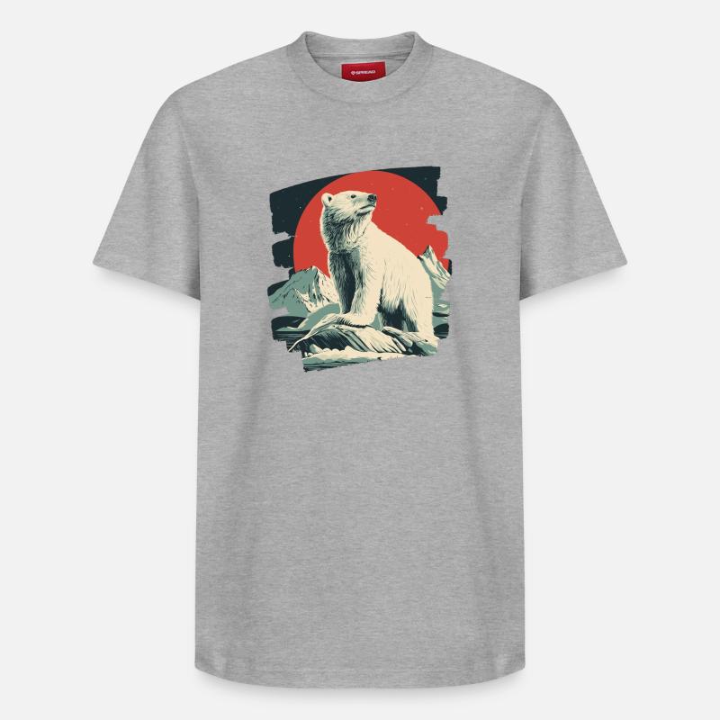 Ours glacé - T-shirt unisexe décontracté en coton Supima – de SPREAD - gris chiné