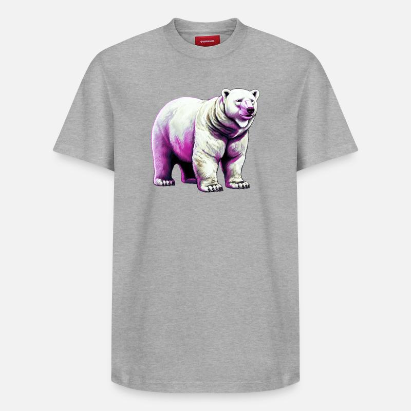 Ours polaire blanc - T-shirt unisexe décontracté en coton Supima – de SPREAD - gris chiné