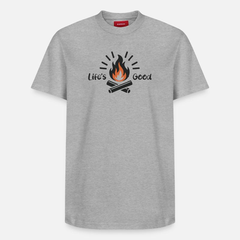 La vie est belle - T-shirt unisexe décontracté en coton Supima – de SPREAD - gris chiné