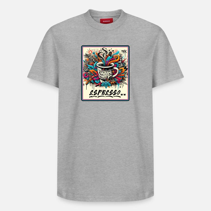 Espresso Graffiti - Relaxed Unisex Supima Cotton T-Shirt – von SPREAD - Grau meliert