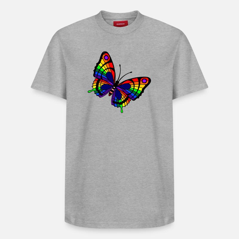 Papillon arc-en-ciel LGBTQ+ - T-shirt unisexe décontracté en coton Supima – de SPREAD - gris chiné