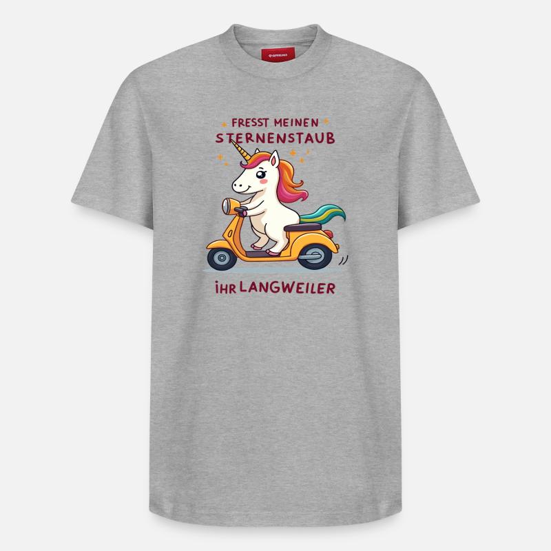 Roller-Einhorn - Relaxed Unisex Supima Cotton T-Shirt – von SPREAD - Grau meliert