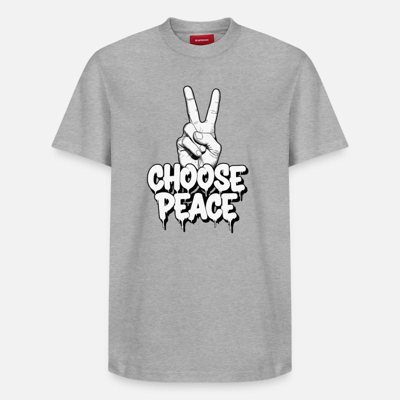 Choose Peace Graffiti - Relaxed Unisex Supima Cotton T-Shirt – by SPREAD - heather grey