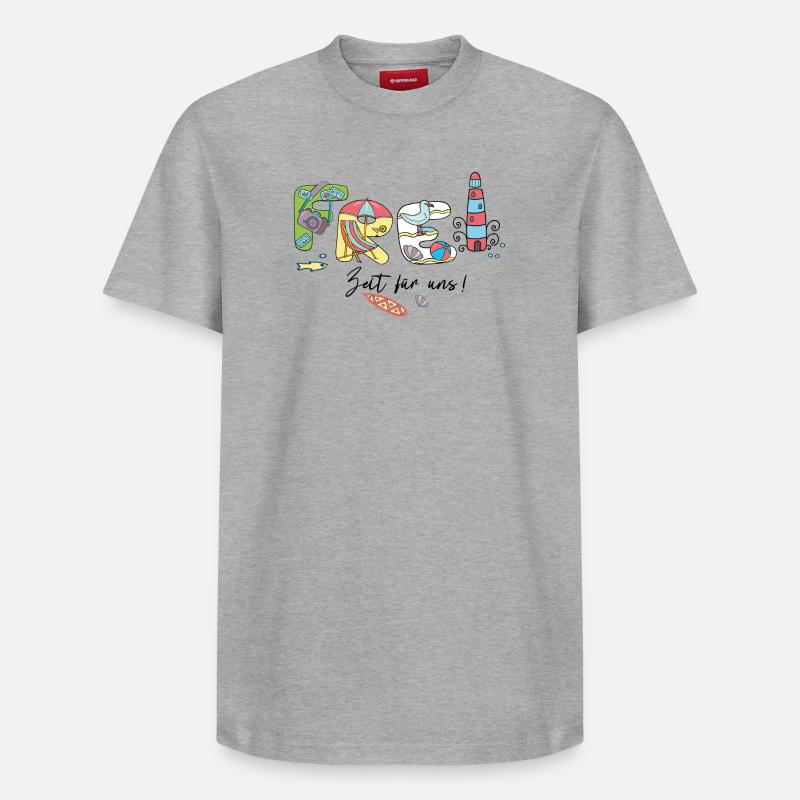 Freizeit Urlaub - Relaxed Unisex Supima Cotton T-Shirt – von SPREAD - Grau meliert