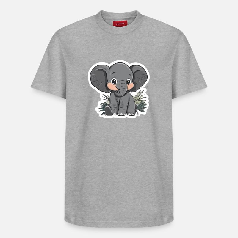 Éléphant - T-shirt unisexe décontracté en coton Supima – de SPREAD - gris chiné