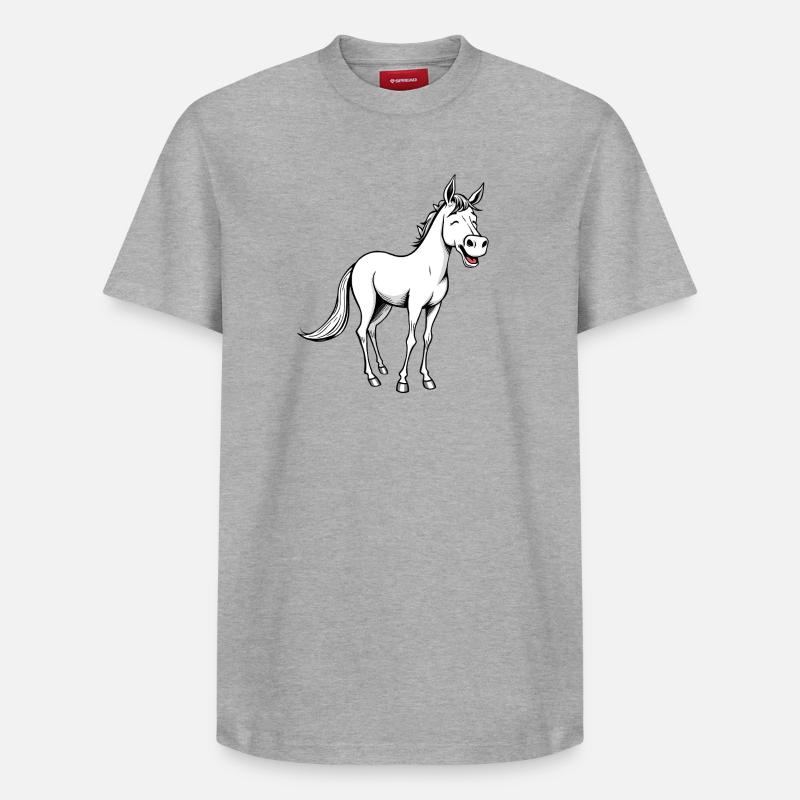 Drôle de cheval - T-shirt unisexe décontracté en coton Supima – de SPREAD - gris chiné