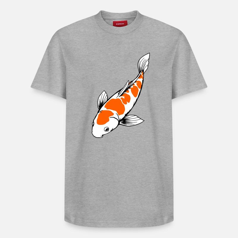 Poisson Koi - T-shirt unisexe décontracté en coton Supima – de SPREAD - gris chiné