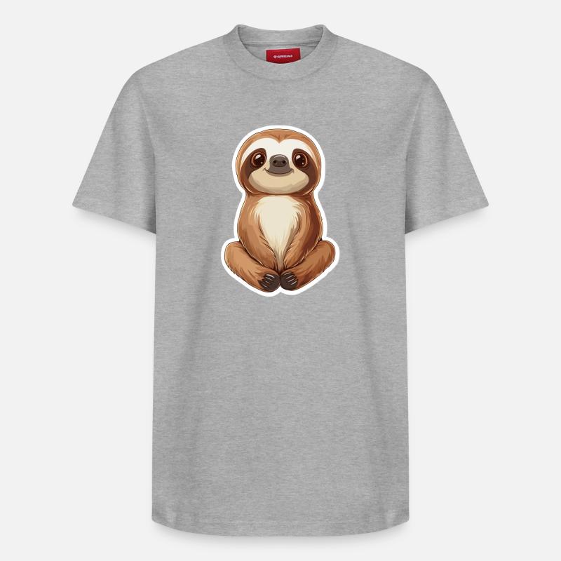 Faultier - Relaxed Unisex Supima Cotton T-Shirt – von SPREAD - Grau meliert