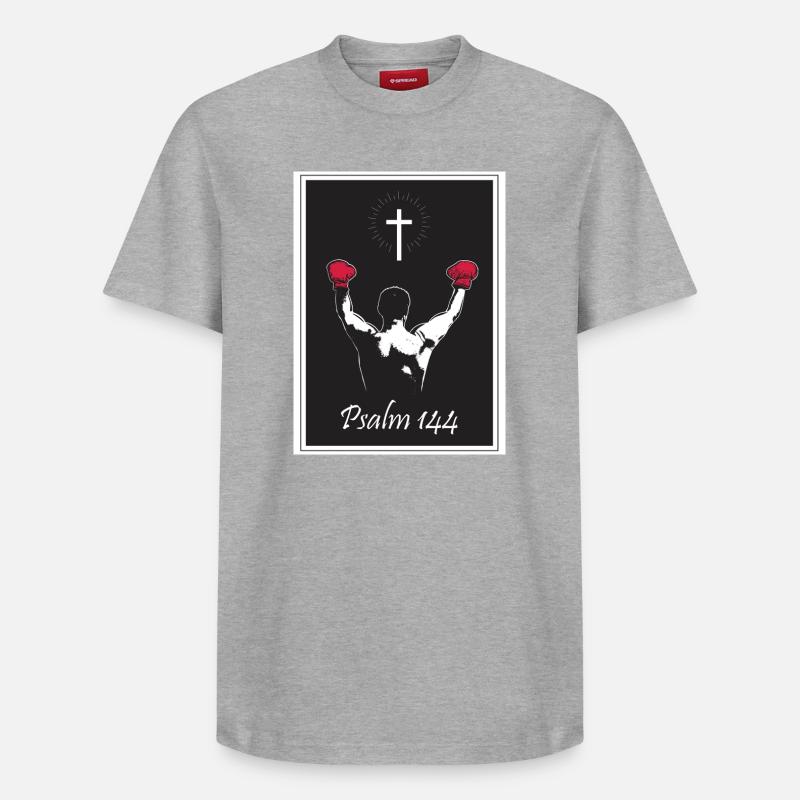 Psaume 144 - T-shirt unisexe décontracté en coton Supima – de SPREAD - gris chiné