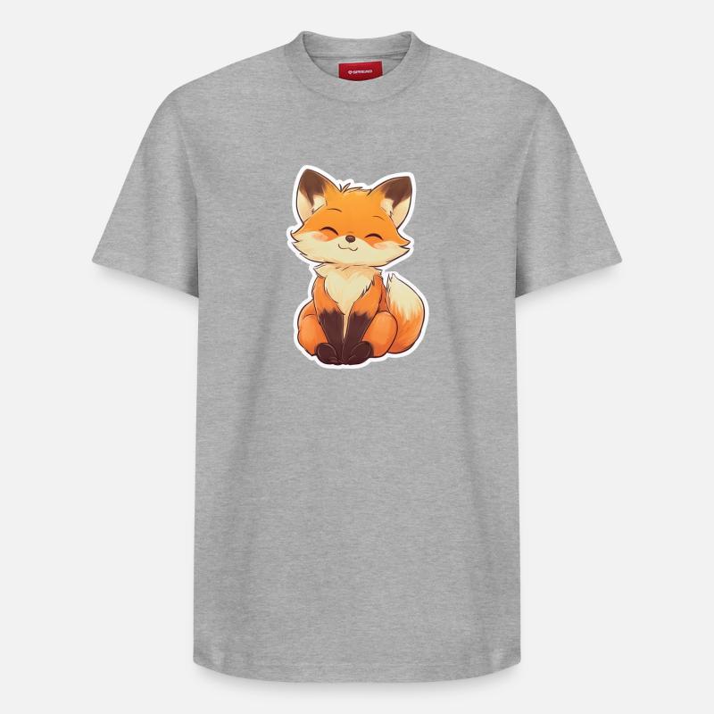 Renard - T-shirt unisexe décontracté en coton Supima – de SPREAD - gris chiné