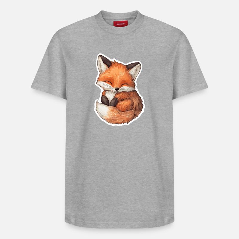 Renard - T-shirt unisexe décontracté en coton Supima – de SPREAD - gris chiné