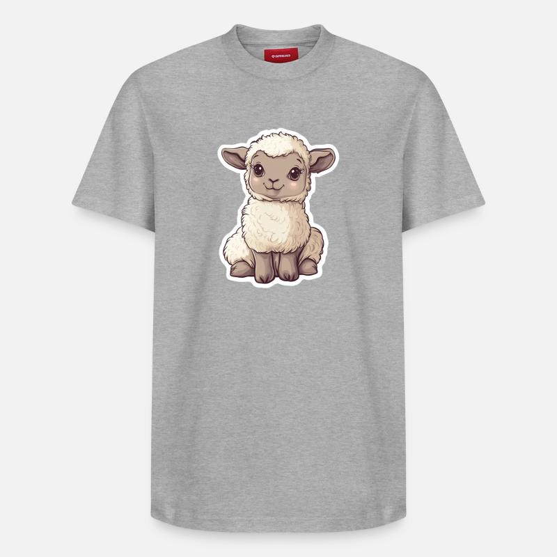 Mouton - T-shirt unisexe décontracté en coton Supima – de SPREAD - gris chiné
