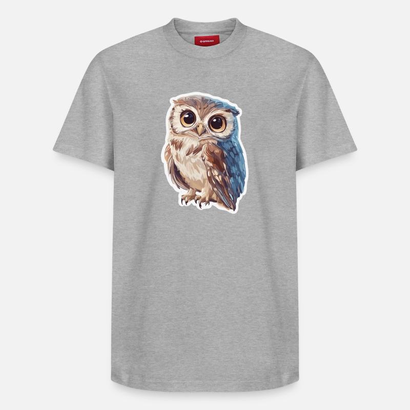 Eule - Relaxed Unisex Supima Cotton T-Shirt – von SPREAD - Grau meliert