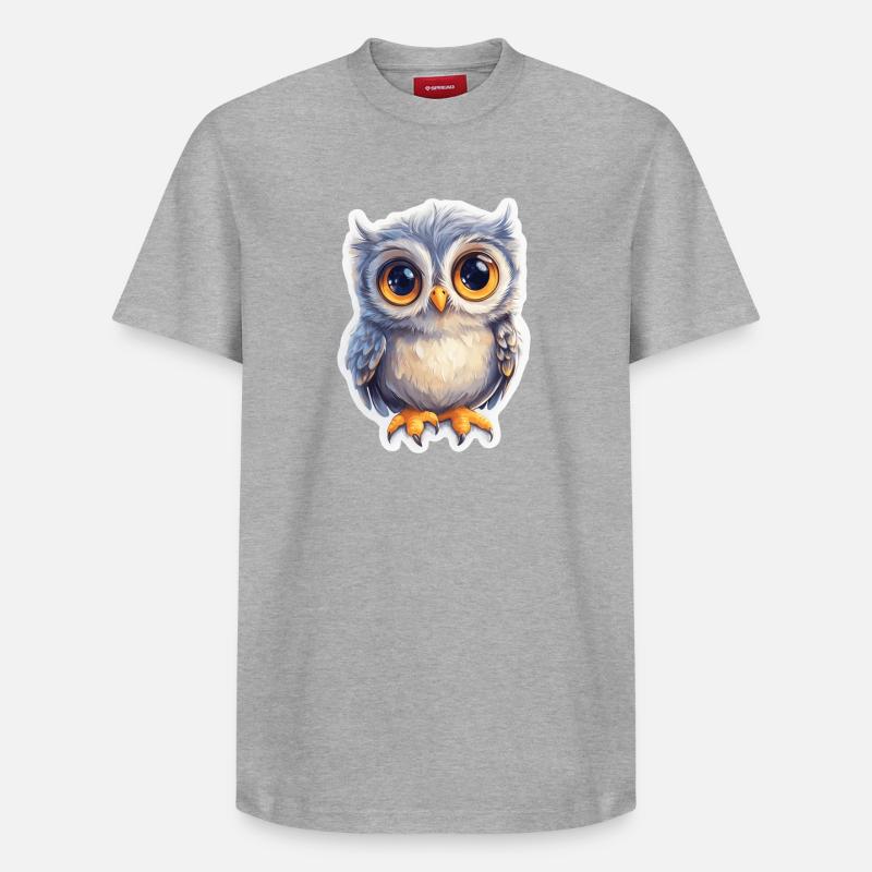 Hibou - T-shirt unisexe décontracté en coton Supima – de SPREAD - gris chiné