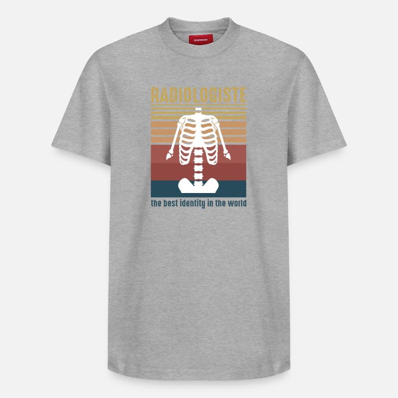 Radiologue Anatomie Skeleton Retro - T-shirt unisexe décontracté en coton Supima – de SPREAD - gris chiné