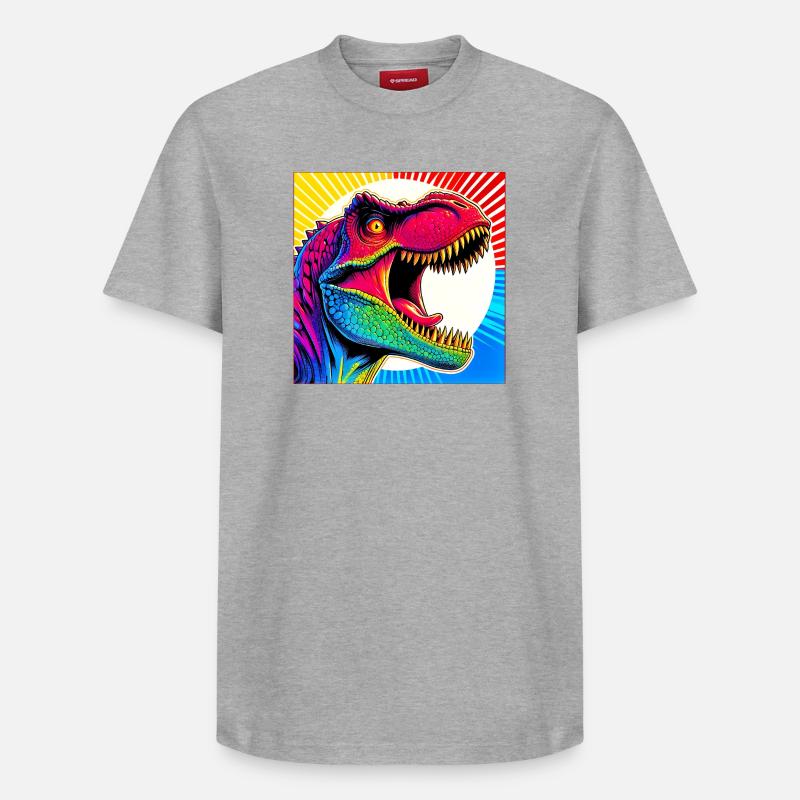 Dinosaurier - Relaxed Unisex Supima Cotton T-Shirt – von SPREAD - Grau meliert