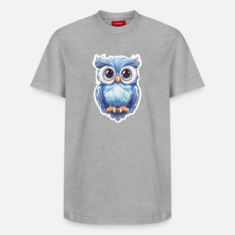 Eule - Relaxed Unisex Supima Cotton T-Shirt – von SPREAD - Grau meliert