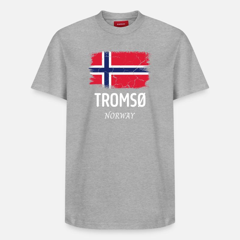 TROMSØ - T-shirt unisexe décontracté en coton Supima – de SPREAD - gris chiné