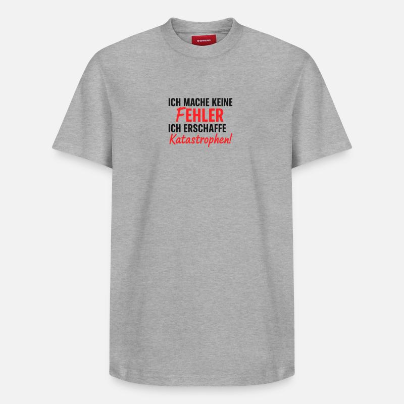 Ich erschaffe Katastrophen Fehlerfrei - Relaxed Unisex Supima Cotton T-Shirt – von SPREAD - Grau meliert