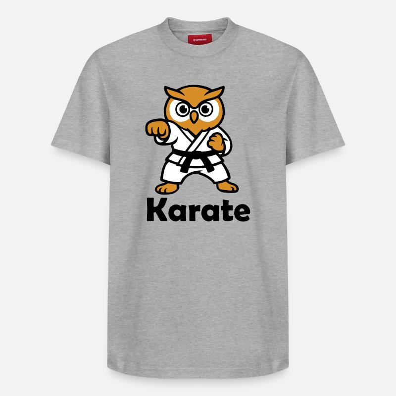 Hibou de karaté - T-shirt unisexe décontracté en coton Supima – de SPREAD - gris chiné