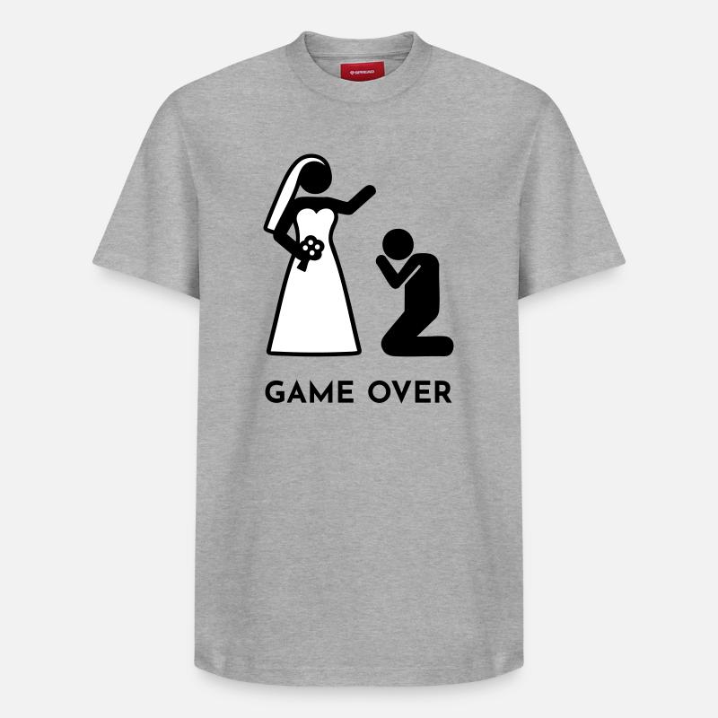 Mariage - Game over - T-shirt unisexe décontracté en coton Supima – de SPREAD - gris chiné