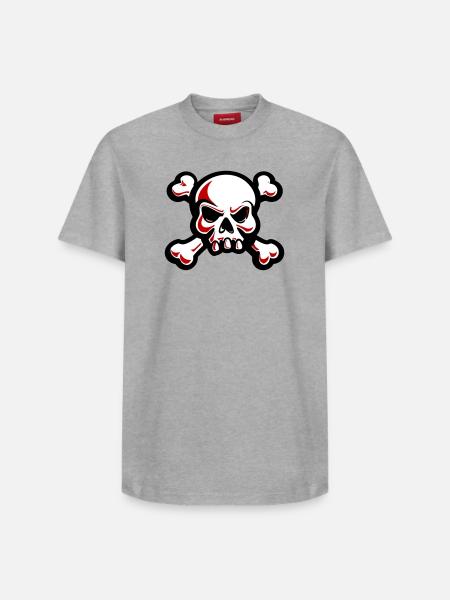skull skeleton bones symbol - Relaxed Unisex Supima Cotton T-Shirt – by SPREAD - heather grey