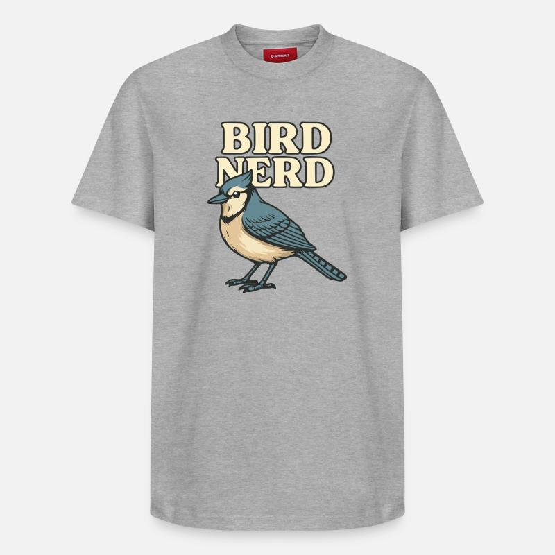 Vogel Nerd Motiv 2 - Relaxed Unisex Supima Cotton T-Shirt – von SPREAD - Grau meliert