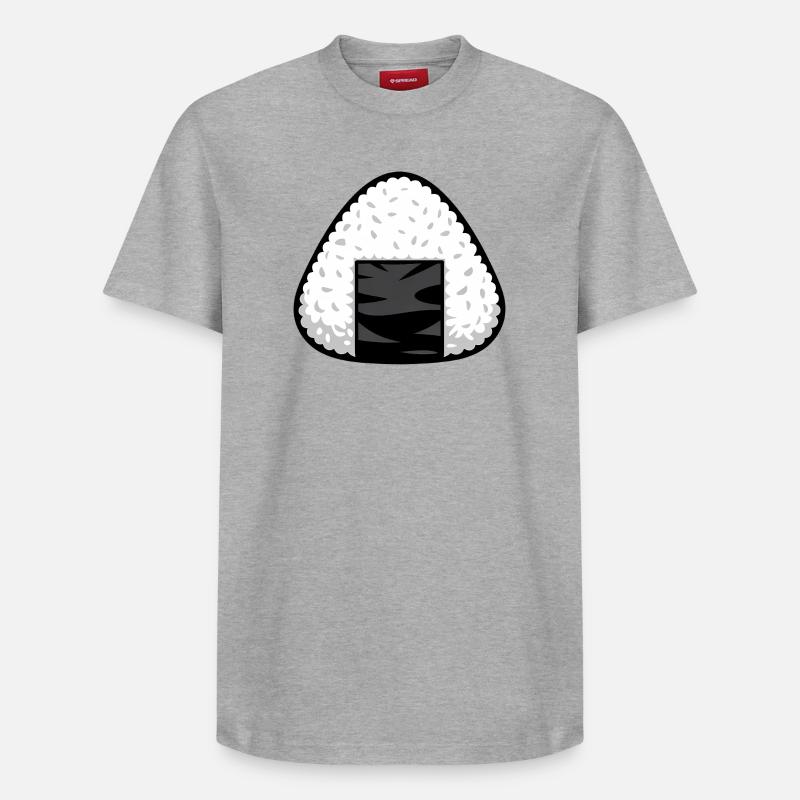 Riz Onigiri - T-shirt unisexe décontracté en coton Supima – de SPREAD - gris chiné