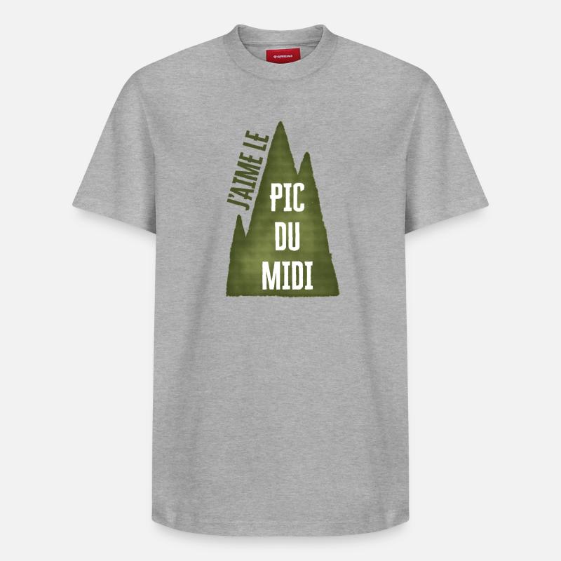 J'aime le PIC DU MIDI - T-shirt unisexe décontracté en coton Supima – de SPREAD - gris chiné