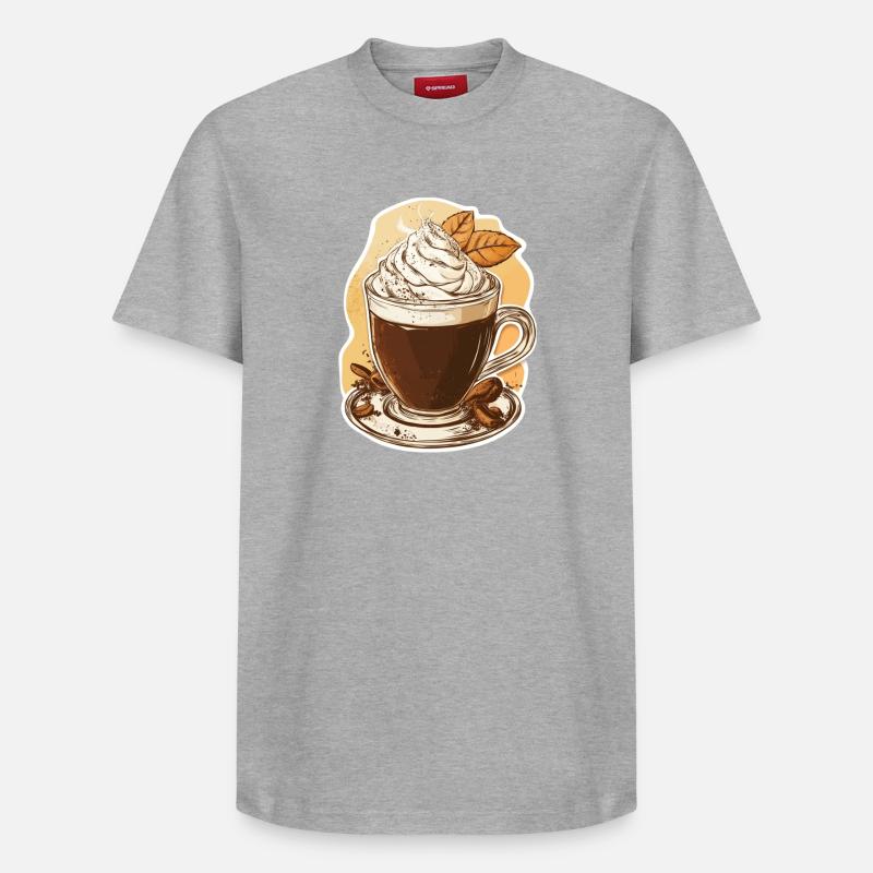Café - T-shirt unisexe décontracté en coton Supima – de SPREAD - gris chiné