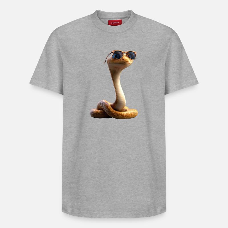 Schlange Python Kobra Klapperschlange Schlangen - Relaxed Unisex Supima Cotton T-Shirt – von SPREAD - Grau meliert