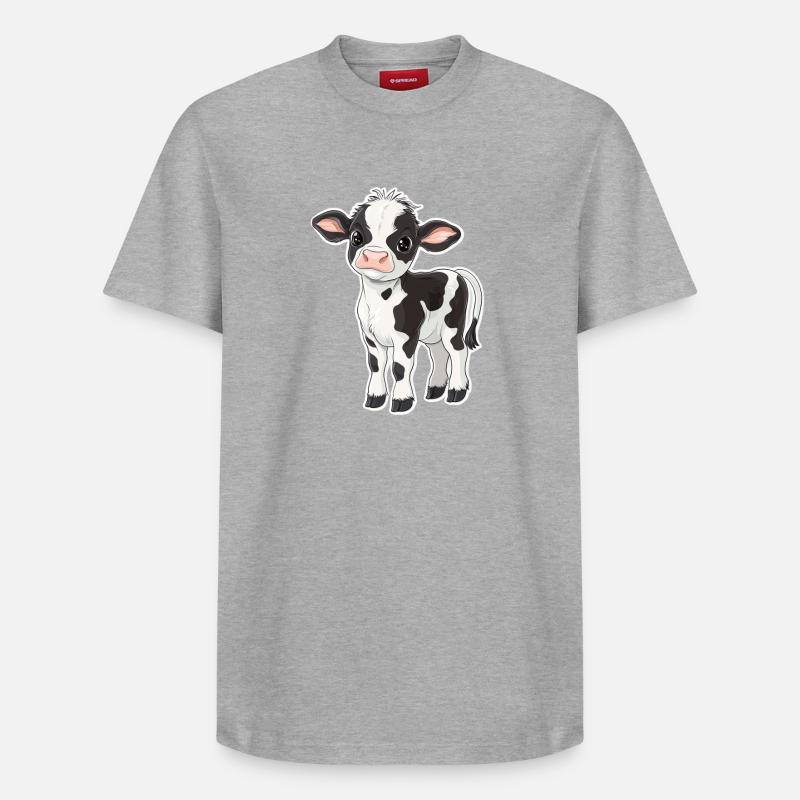 Vache - T-shirt unisexe décontracté en coton Supima – de SPREAD - gris chiné