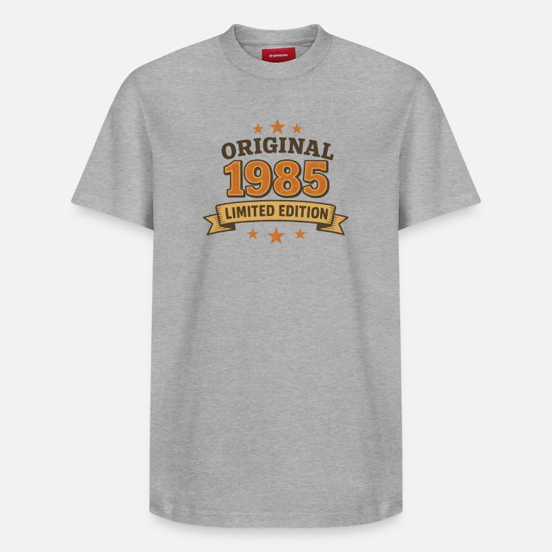 Millésime 1985 Edition Limitée Design - T-shirt unisexe décontracté en coton Supima – de SPREAD - gris chiné