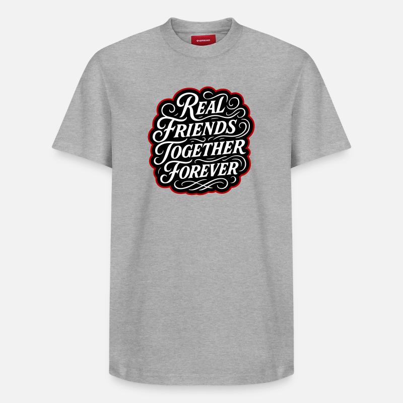 De vrais amis pour toujours - T-shirt unisexe décontracté en coton Supima – de SPREAD - gris chiné