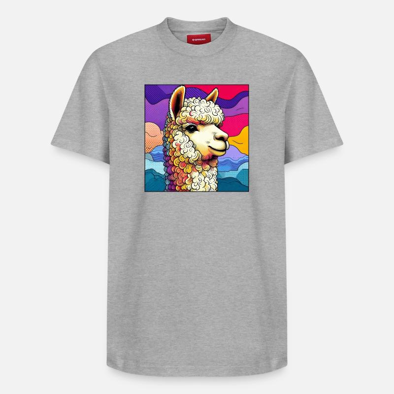Alpaga - T-shirt unisexe décontracté en coton Supima – de SPREAD - gris chiné