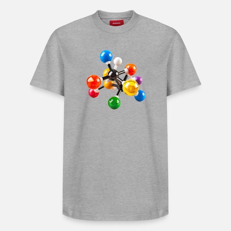 Bunte Molekülstruktur Muster - Relaxed Unisex Supima Cotton T-Shirt – von SPREAD - Grau meliert