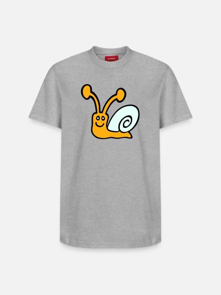 Snail Shell Cute Cute Happy Cool - Relaxed Unisex Supima Cotton T-Shirt – by SPREAD - heather grey
