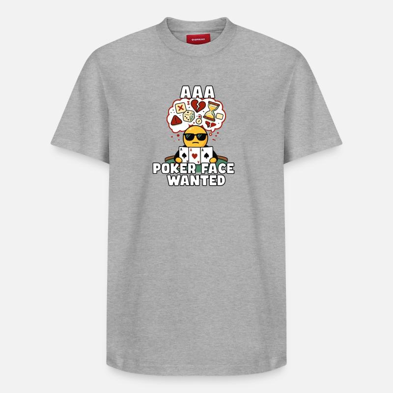 AAA Poker Face recherché - T-shirt unisexe décontracté en coton Supima – de SPREAD - gris chiné