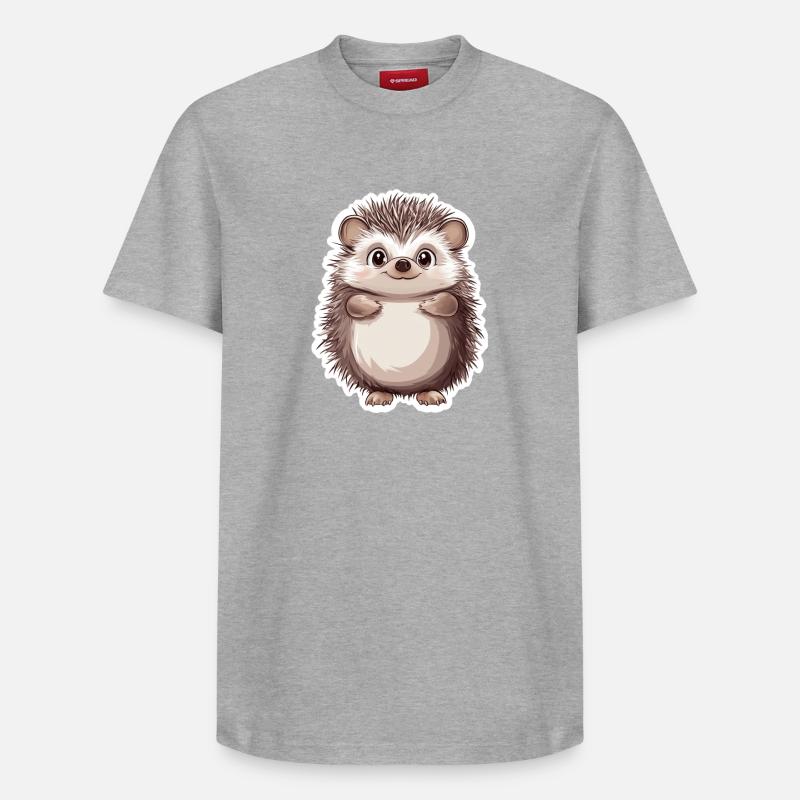 Igel - Relaxed Unisex Supima Cotton T-Shirt – von SPREAD - Grau meliert