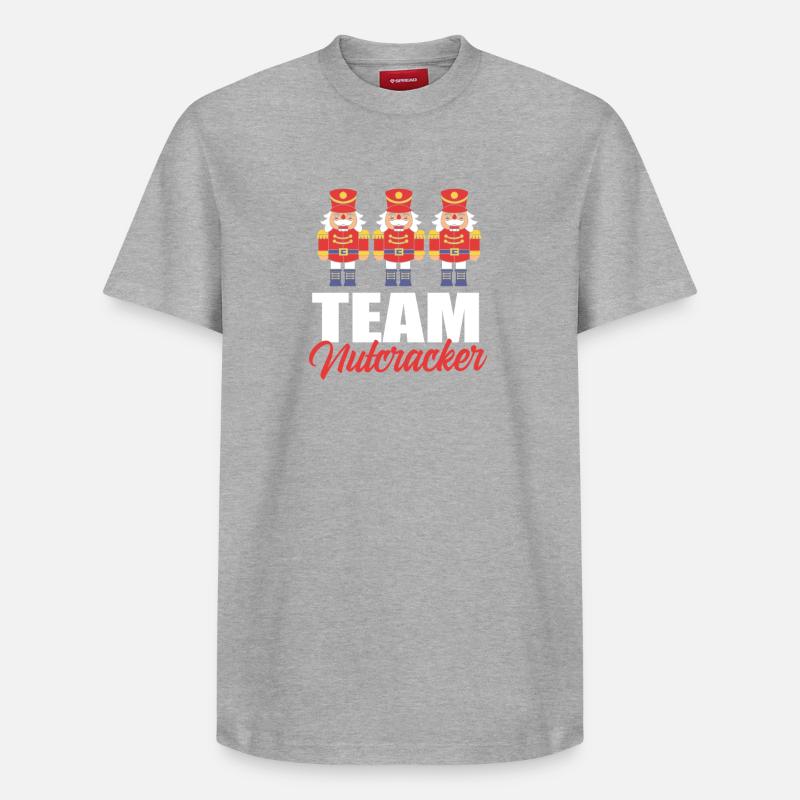 Casse-noisette de Noël - T-shirt unisexe décontracté en coton Supima – de SPREAD - gris chiné