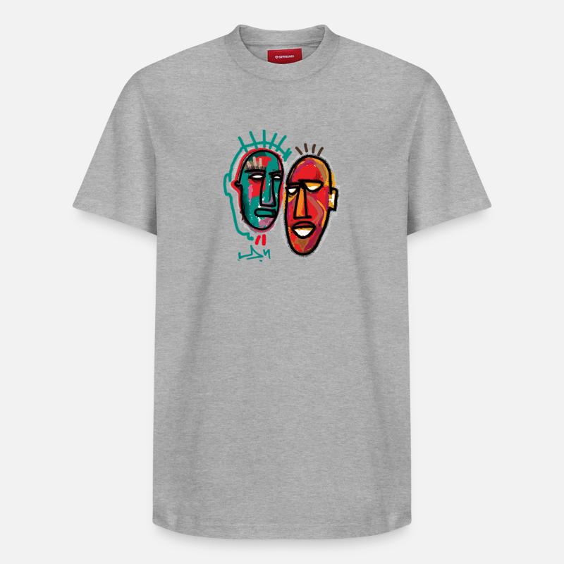 DOUBLE - T-shirt unisexe décontracté en coton Supima – de SPREAD - gris chiné