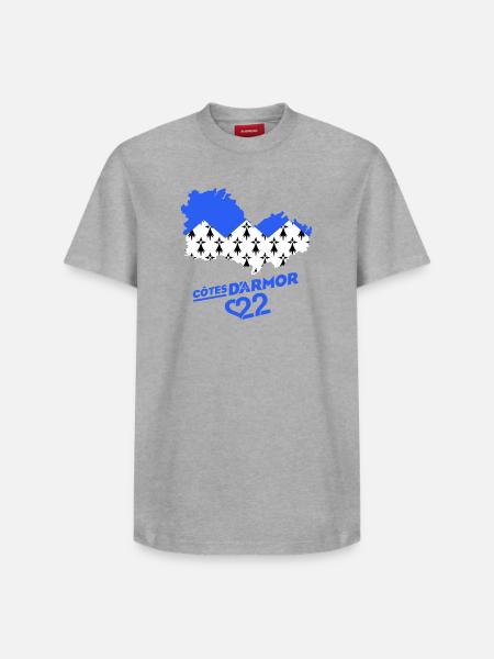 Cotes d'Armor 22 - T-shirt unisexe décontracté en coton Supima – de SPREAD - gris chiné