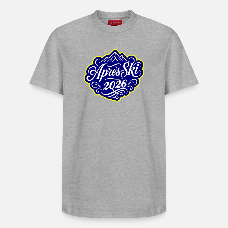 Après-ski 2026 - T-shirt unisexe décontracté en coton Supima – de SPREAD - gris chiné