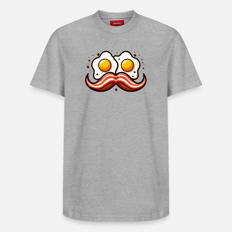 Schnurrbart Eier Duo Karikatur - Relaxed Unisex Supima Cotton T-Shirt – von SPREAD - Grau meliert