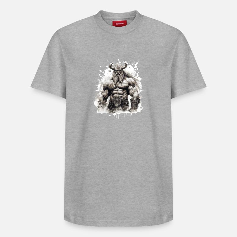 Viking Oding Muscles Musculation - T-shirt unisexe décontracté en coton Supima – de SPREAD - gris chiné