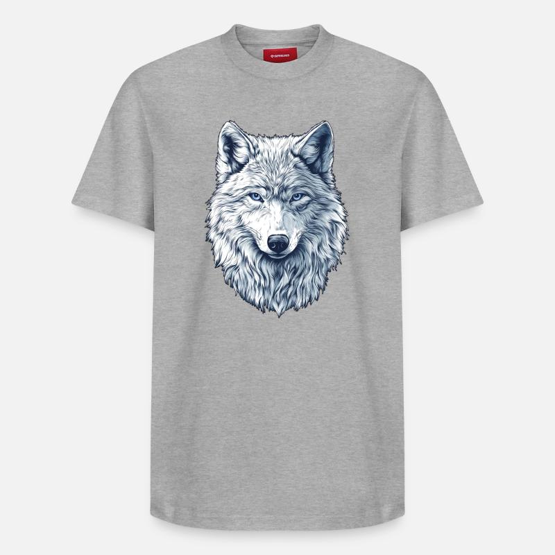 Loup arctique - T-shirt unisexe décontracté en coton Supima – de SPREAD - gris chiné