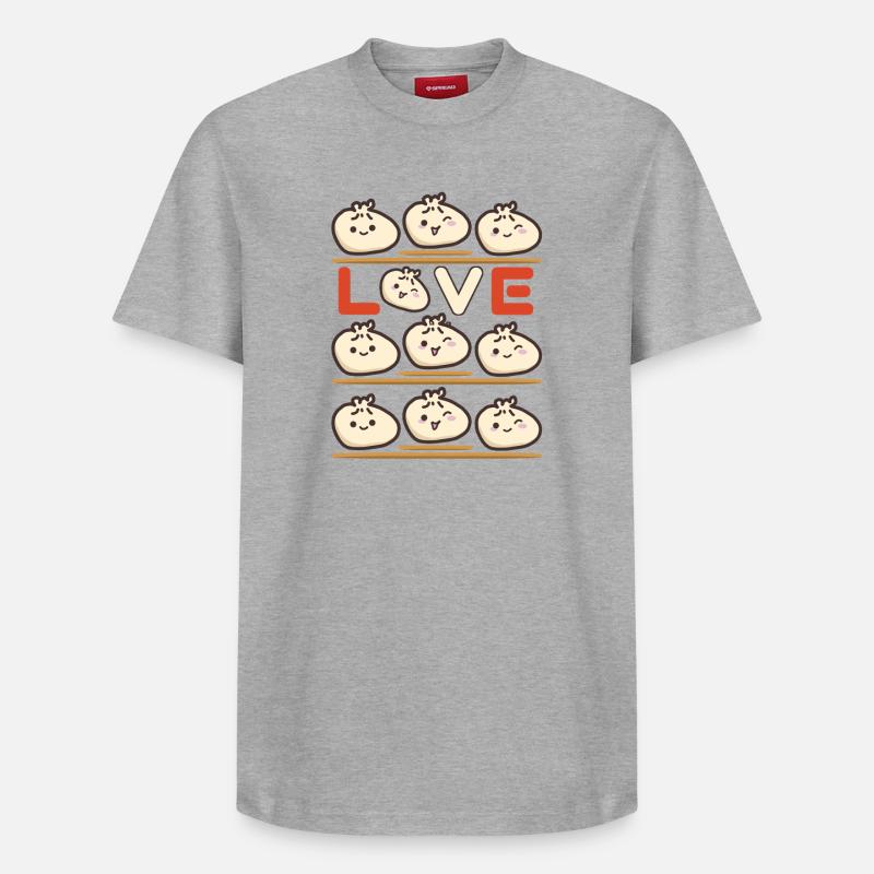 Dumpling Love Pattern - Relaxed Unisex Supima Cotton T-Shirt – by SPREAD - heather grey