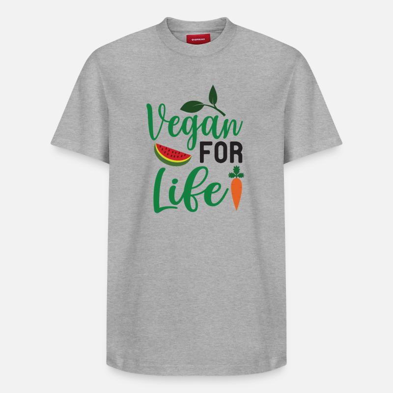 Végétalien pour la vie - T-shirt unisexe décontracté en coton Supima – de SPREAD - gris chiné