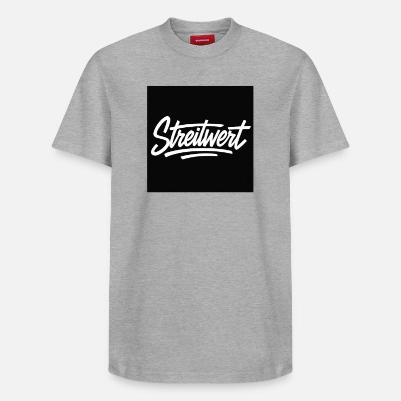 Logo Contested Script Noir - T-shirt unisexe décontracté en coton Supima – de SPREAD - gris chiné