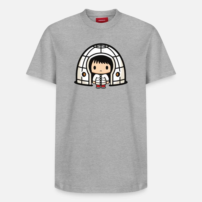 Winter Eskimo Iglu Comic - Relaxed Unisex Supima Cotton T-Shirt – von SPREAD - Grau meliert